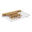 EASYLIFE - COFFRET PLATEAU A FROMAGE 31,5 X 20CM EN VERRE ET BAMBOU