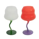 WD - SAMARCANDA - Set van 2 cocktailglazen. Kleuren Wit en Groen, Roze en Paars.