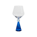WD - ANVERSA - Verre à gin tonic en verre avec base effet diamant. Couleur bleu