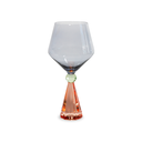 WD - ANVERSA - Verre à gin tonic en verre avec base effet diamant. Couleurs pêche et gris