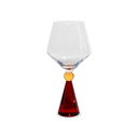 WD - ANVERSA - Verre à gin tonic en verre avec base effet diamant. Couleur bleu