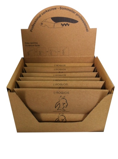 [LW15002] LIGNE W | IROQUOIS | COUTEAU DE SOMMELIER BOIS NATUREL DISPLAY 12 PIECES